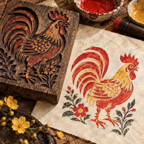 Tranh minh hoạ: Tranh Đông Hồ