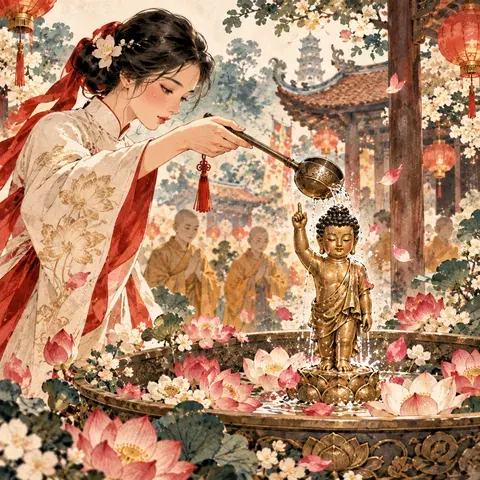 Tranh minh hoạ Lễ Phật Đản