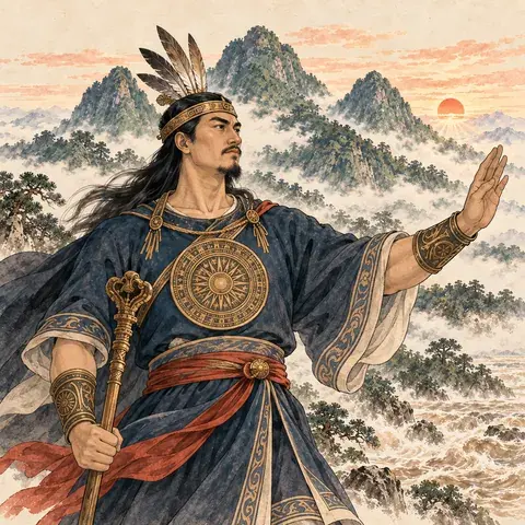 Tranh minh hoạ Tản Viên Sơn Thánh