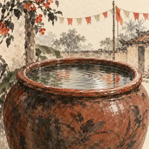 Tranh minh hoạ: Bắt chạch trong chum