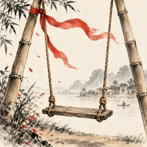 Tranh minh hoạ: Đánh đu