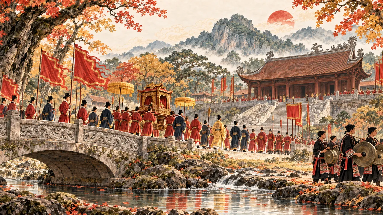 Tranh minh hoạ Lễ hội Lam Kinh