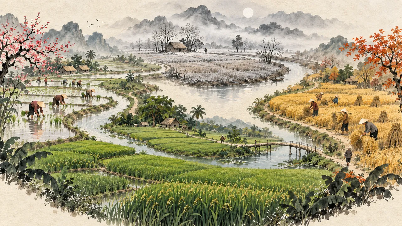 Tranh minh hoạ: 24 tiết khí và nông lịch