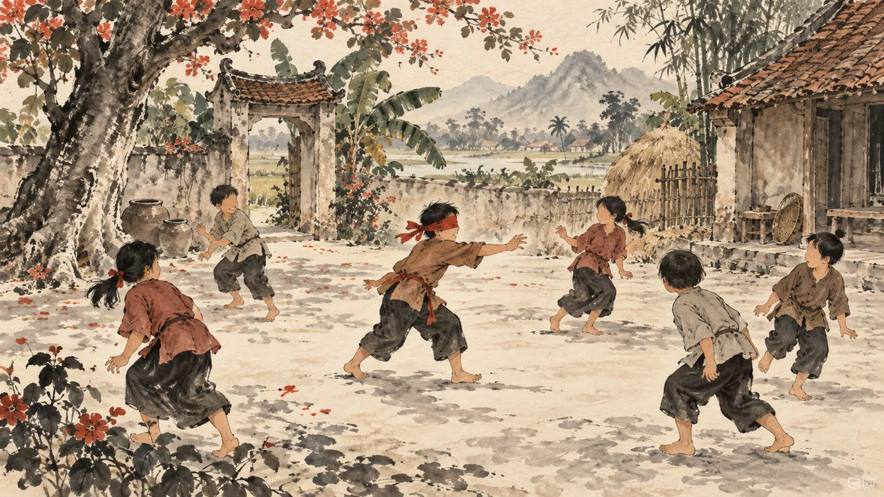 Tranh minh hoạ: Bịt mắt bắt dê