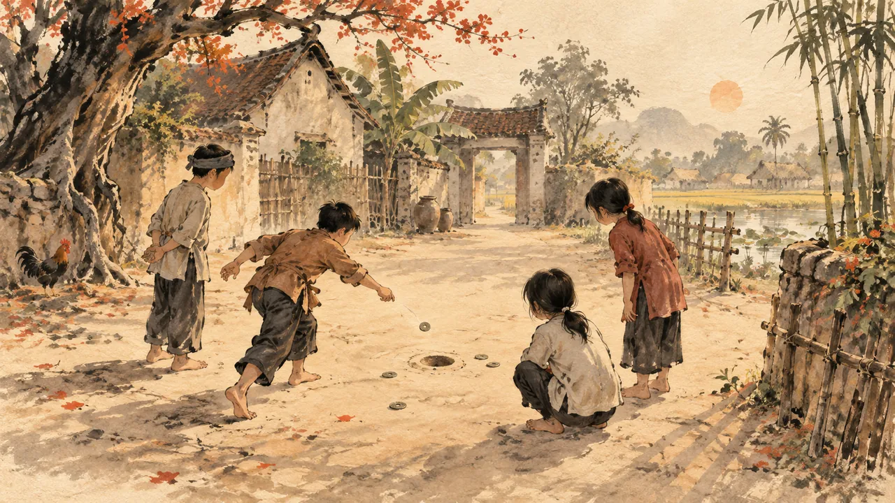 Tranh minh hoạ: Đánh đáo