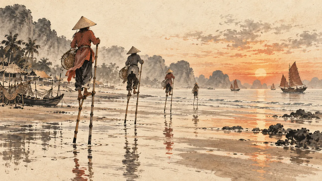 Tranh minh hoạ: Đi cà kheo