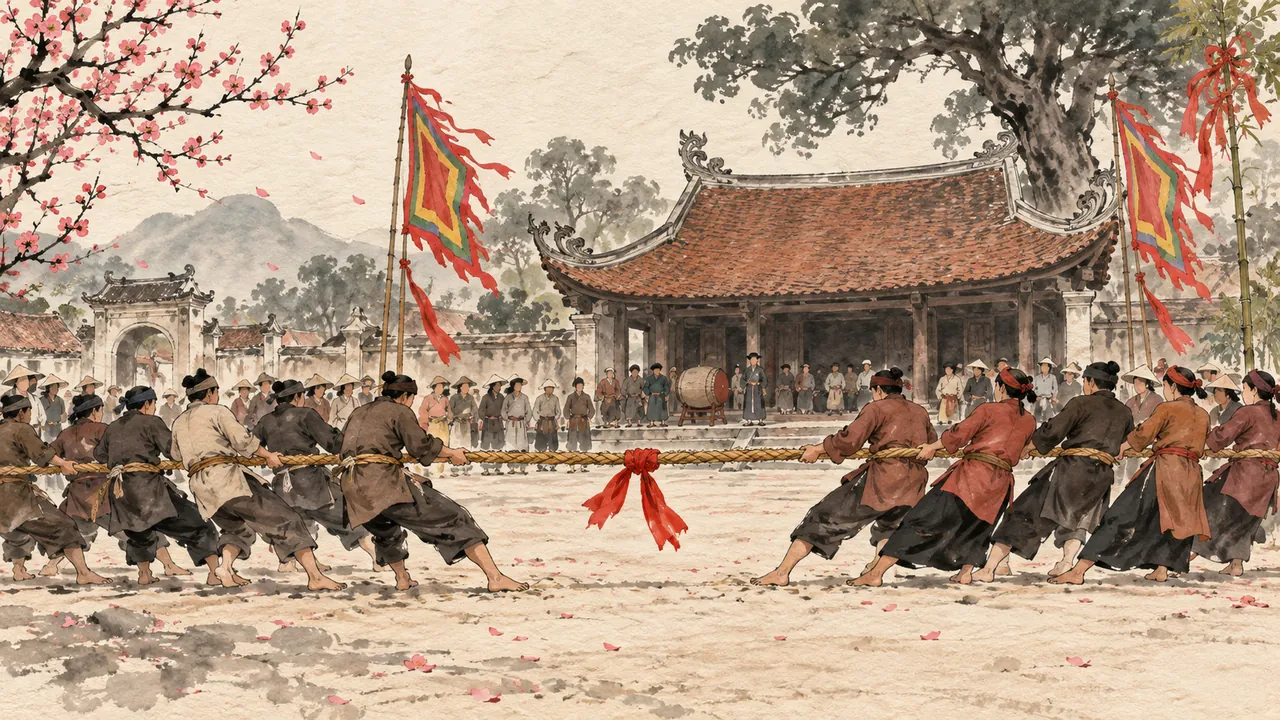 Tranh minh hoạ: Kéo co