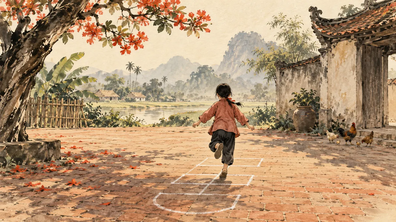 Tranh minh hoạ: Nhảy lò cò